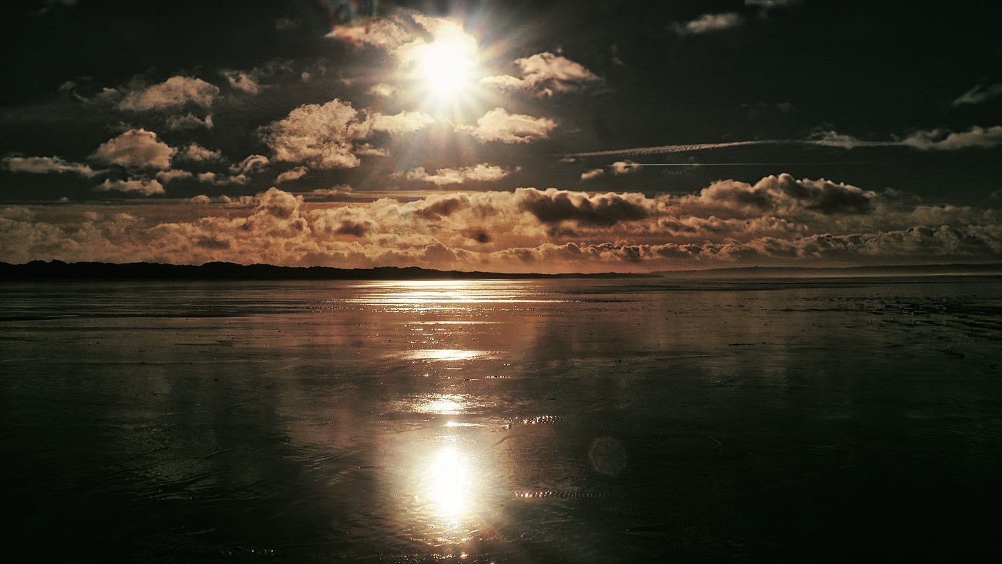 Sun Burst on Tidal Flat