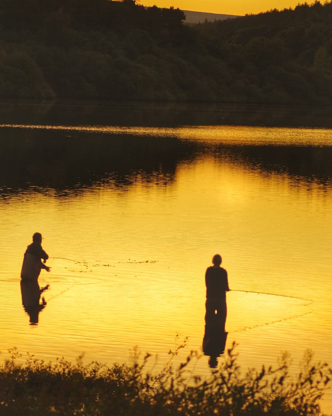 Fly Fishermen at Sunset